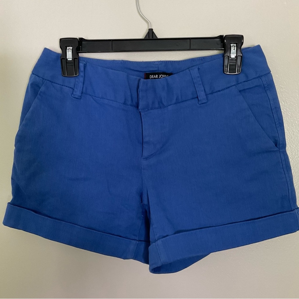 Dear John Blue Shorts with Cuffed Hem